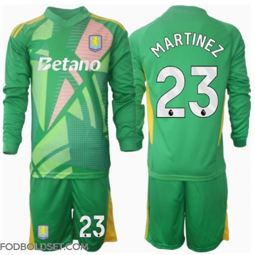 Aston Villa Emiliano Martinez #23 Målmand Hjemme Trøje Børn 2024-25 Langærmet (+ Korte bukser)